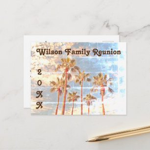 Family Reunion Palm Trees Faded Photo Style Invite