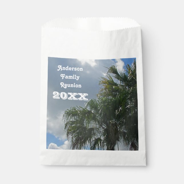 Family Reunion Palm Trees Tropical Island Vacation Favor Bag (Front)