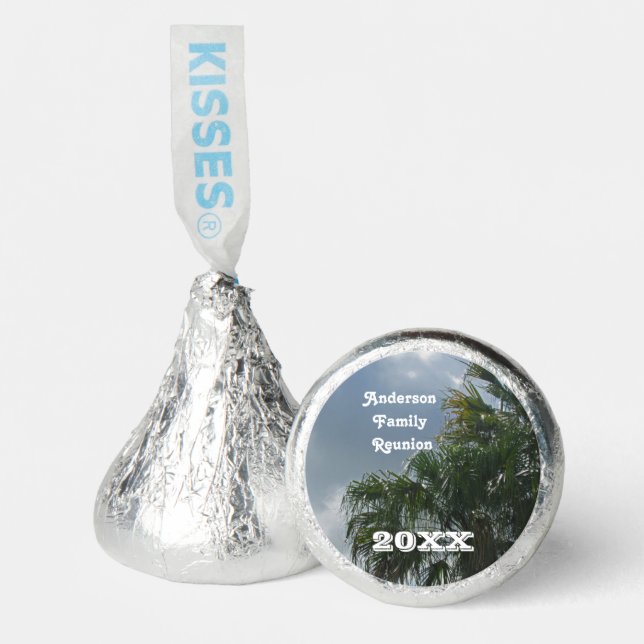 Family Reunion Palm Trees Tropical Island Vacation Hershey®'s Kisses® (Front)