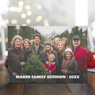 Family Reunion Panoramic Photo with Type Holiday Card