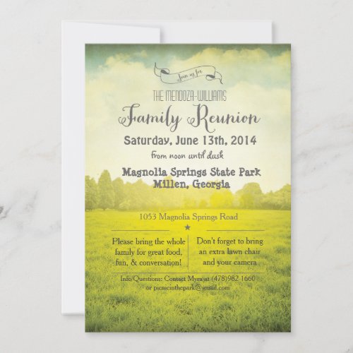 Family Reunion Park Invitation