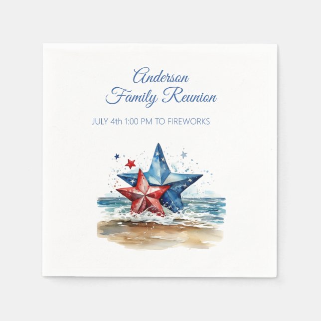 Family Reunion Party Invitation Napkins (Front)