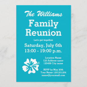 Family reunion party invitations with cute flower