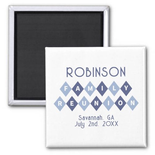 Family Reunion Party Keepsake Colorful Modern Blue Magnet