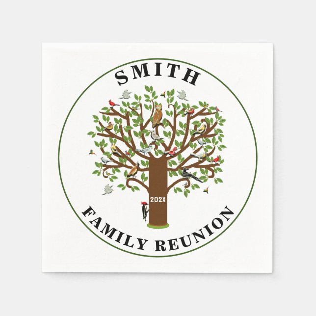 Family Reunion Party Napkins (Front)