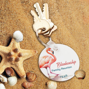 Family Reunion Pastel Flamingo Annual Tropical Keychain