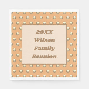 Family Reunion Peach Gold Polka Dot Napkins