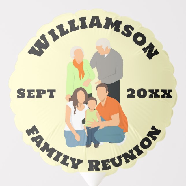 Family Reunion Personalize name date year font Balloon (Front)