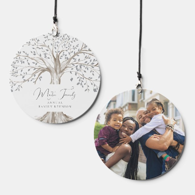Family Reunion Personalized Name Photo Wind Chime (Front & Back)