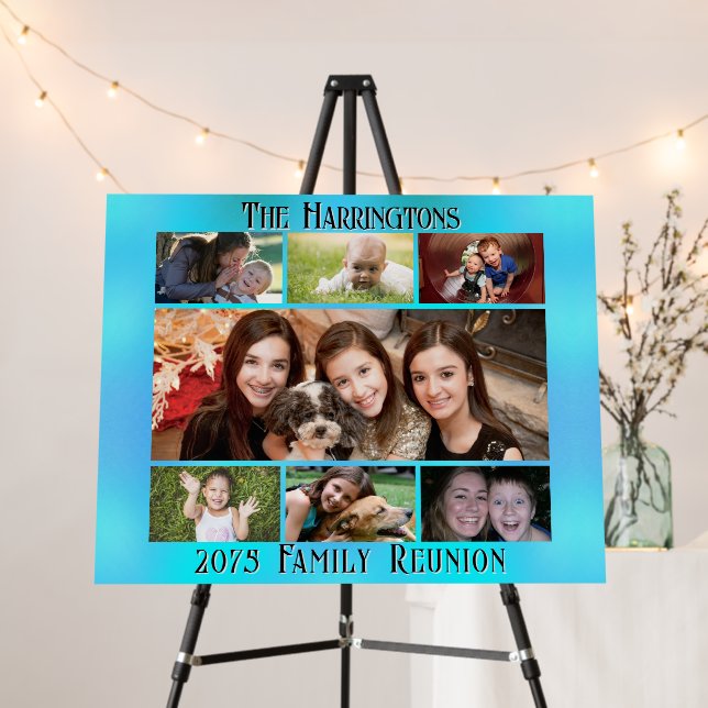 Family Reunion Photo Collage Foam Board (In Situ (Stand))