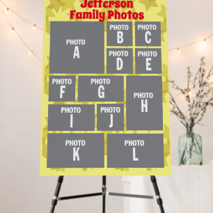 Family Reunion Photo Collage with your photos Foam Board
