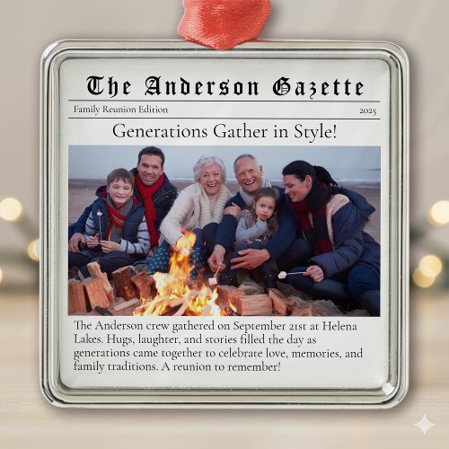 Family Reunion Photo Keepsake Newspaper