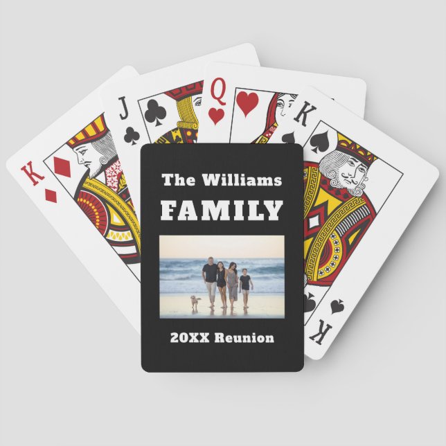Family Reunion Photo Name Unique Novelty Keepsake Poker Cards (Back)