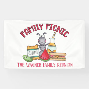 Family reunion picnic ant add name  banner