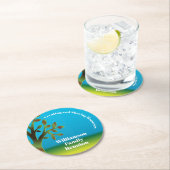 Family Reunion Picnic Barbecue Family Tree Round Paper Coaster (Insitu)