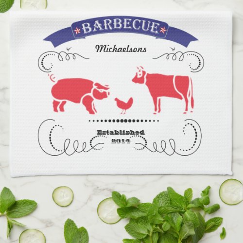 Family Reunion Picnic Barbecue Kitchen Towel