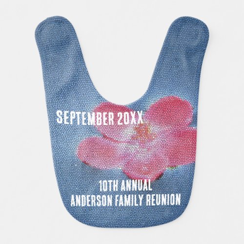 Family Reunion Picnic Cute Flower Yearly Gathering Baby Bib