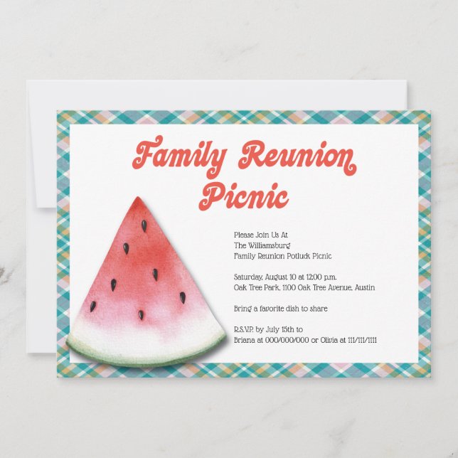 Family Reunion Picnic Invitation (Front)