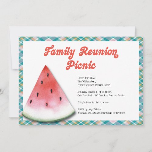 Family Reunion Picnic Invitation