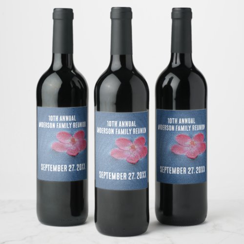 Family Reunion Picnic Minimalist Floral Gathering Wine Label