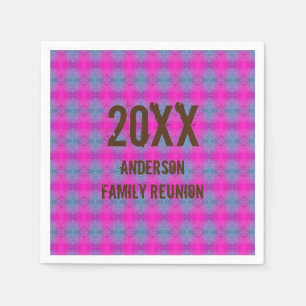 Family Reunion Picnic Retro Hippie Neon Tie Dye Napkins