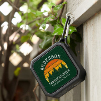 Family Reunion Pine Trees Sunset Green Bluetooth Speaker