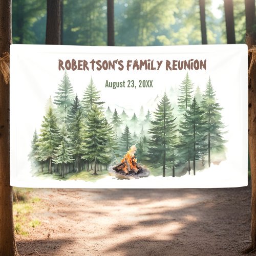Family Reunion Pine Wood Forest Campfire