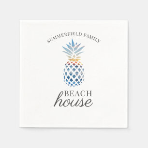Family Reunion Pineapple Tropical Beach Custom Napkins