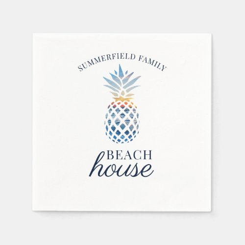 Family Reunion Pineapple Tropical Beach Custom Napkins