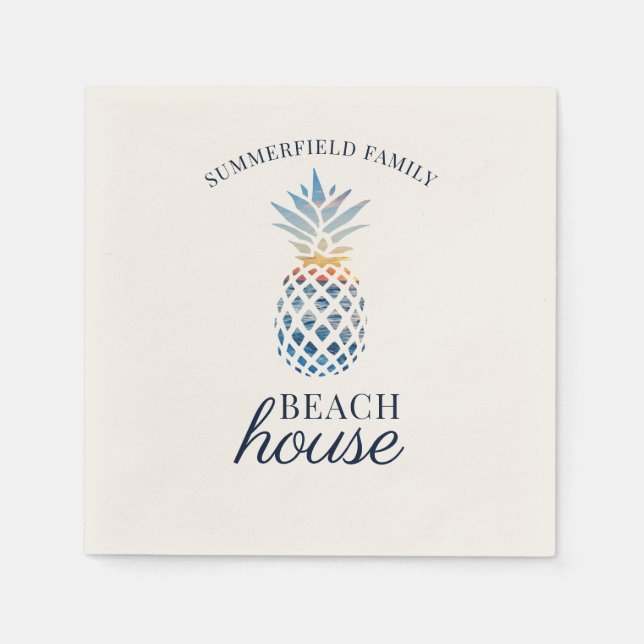 Family Reunion Pineapple Tropical Beach House Napkins (Front)