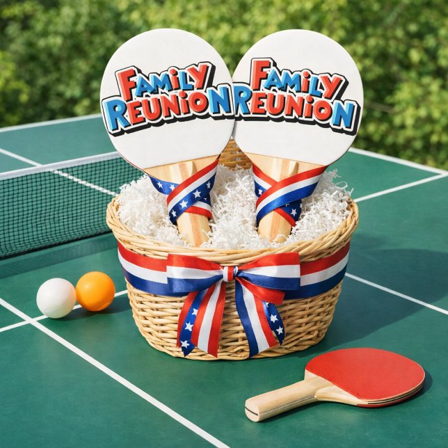 Family Reunion Ping Pong Paddle ("Family Game Time")