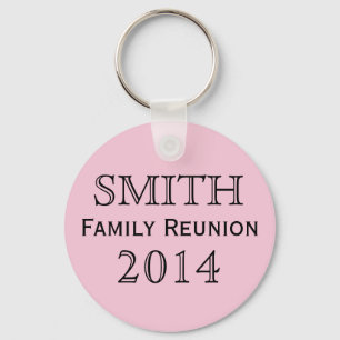 Family Reunion Pink Background Keychain