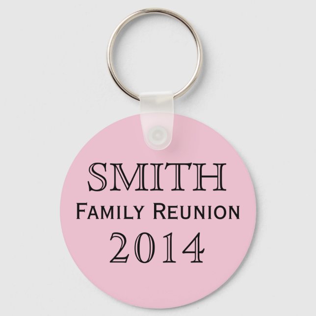 Family Reunion Pink Background Keychain (Front)
