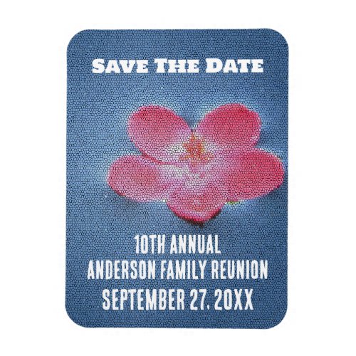 Family Reunion Pink Blue Vacation Save The Date Magnet