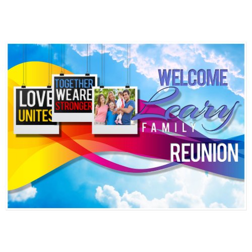 Family Reunion Polaroids Custom Photo Banner