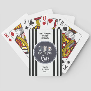 Family Reunion Prize Award Most Cats Poker Cards
