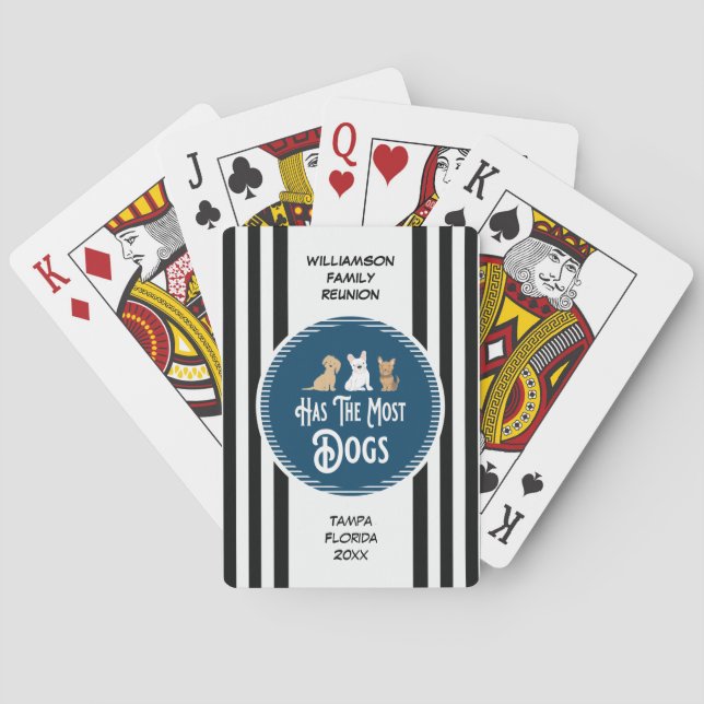Family Reunion Prize Award Most Dogs Poker Cards (Back)