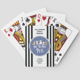 Family Reunion Prize Award Most Pets Poker Cards