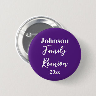 Family Reunion Purple and White Name Year Template Button