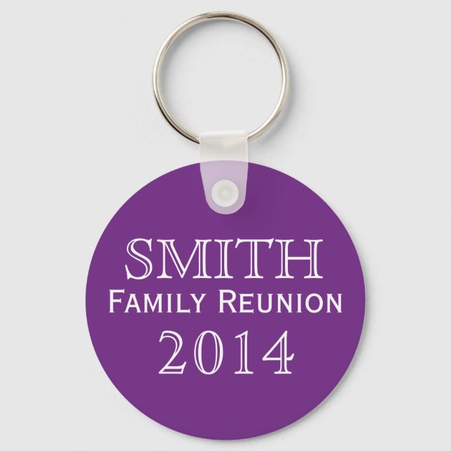 Family Reunion Purple Background Keychain (Front)