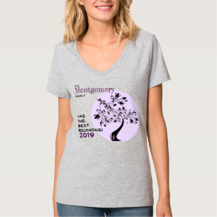 Family Reunion Purple Black Modern Tree Memento T-Shirt