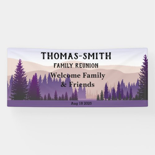 Family Reunion Purple Mountain Scene Banner