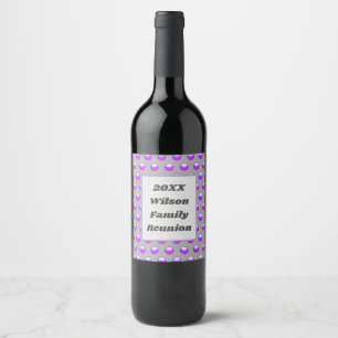 Family Reunion Purple Polka Dot Keepsake Event Wine Label