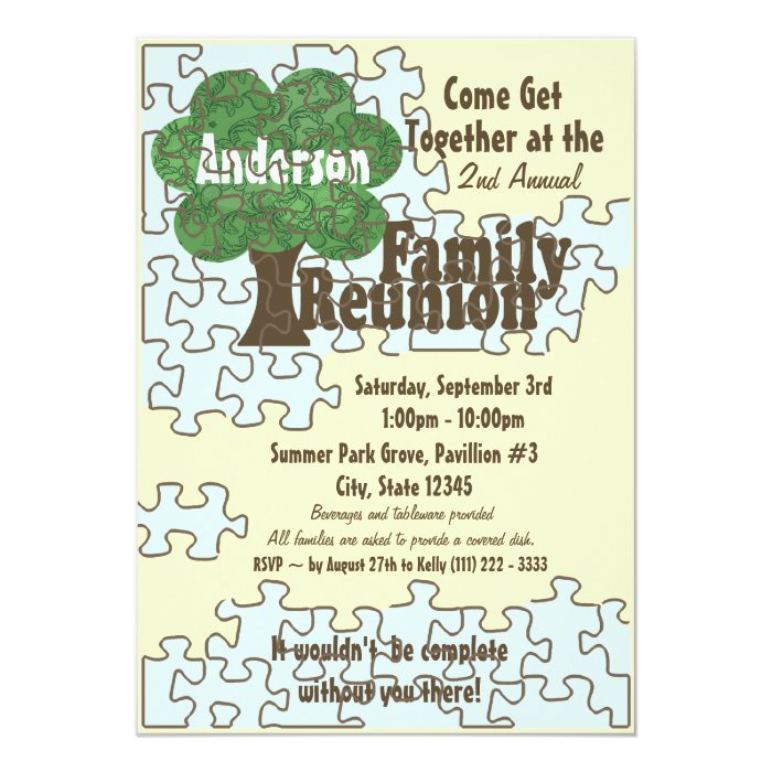 Family Reunion Puzzle Card | Zazzle