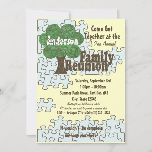 Family Reunion Puzzle Personalized Announcements