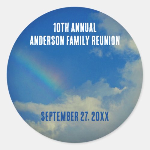 Family Reunion Rainbow Colorful Summer Picinic Classic Round Sticker