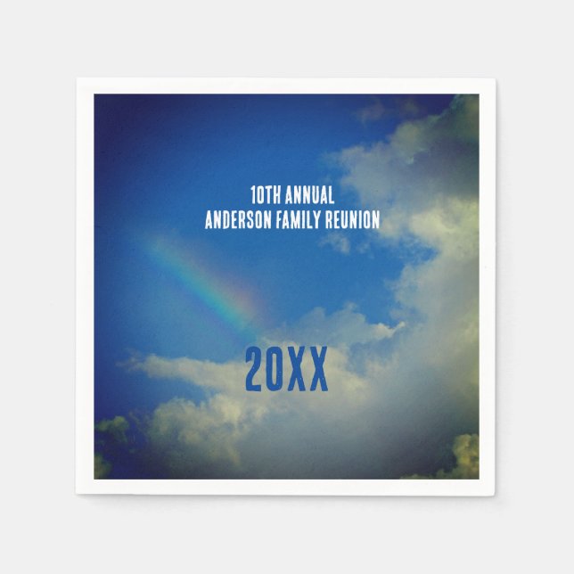 Family Reunion Rainbow Colorful Summer Picinic Napkins (Front)