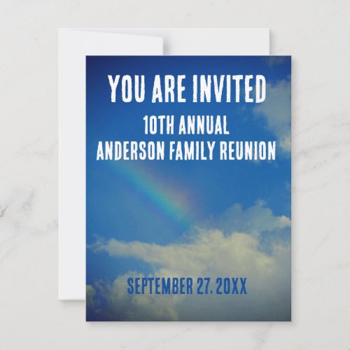 Family Reunion Rainbow Colorful You Are Invited Card
