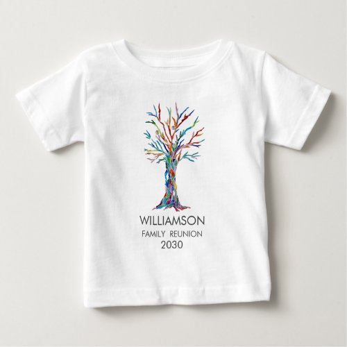 Family Reunion Rainbow Family Tree   Baby T_Shirt