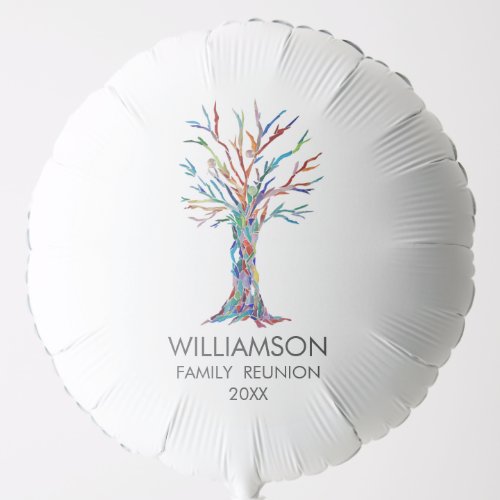 Family Reunion Rainbow Family Tree Balloon